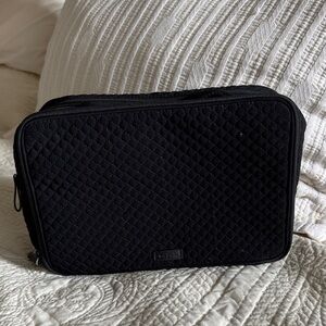 Black Vera Bradley cloth vanity travel case make up and cosmetics & toiletries